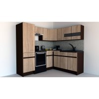 Bucatarie de Colt GENA NEW 8 DR. 180-210, Fara Corp de Cuptor, Stejar Sonoma